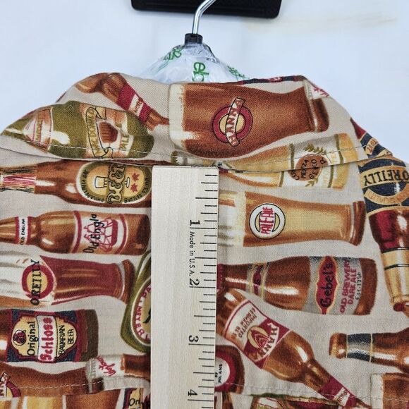 VTG Johnny Cotton Shirt Mens Extra Large Button Up Beers All Over Print USA XL‎ - Picture 4 of 9